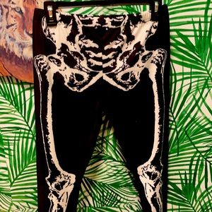 2x Skeleton leggings
